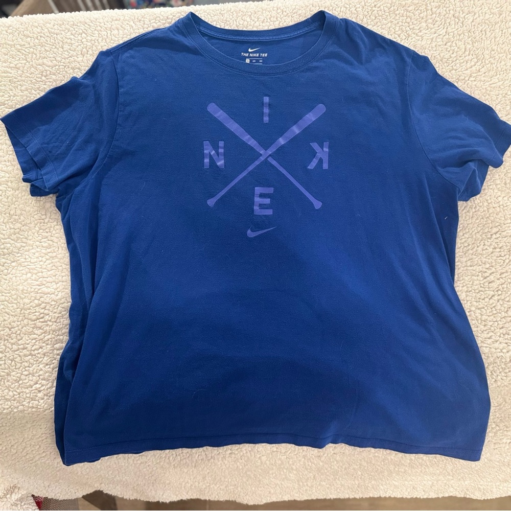 Nike Royal Blue Tee with Bat Design 3XL